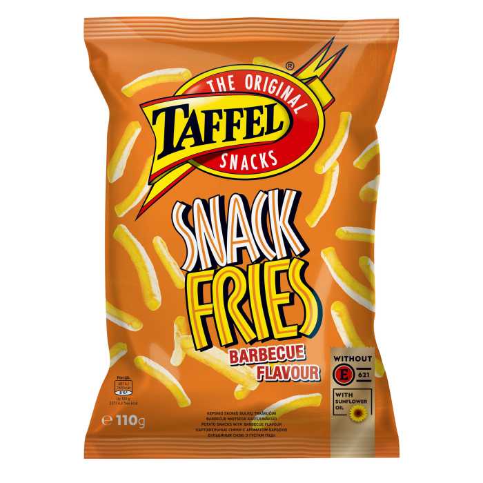 Taffel Snack Fries Barbec. kukurūzų trašk., 110 g, 18 pakuočių komplektas
