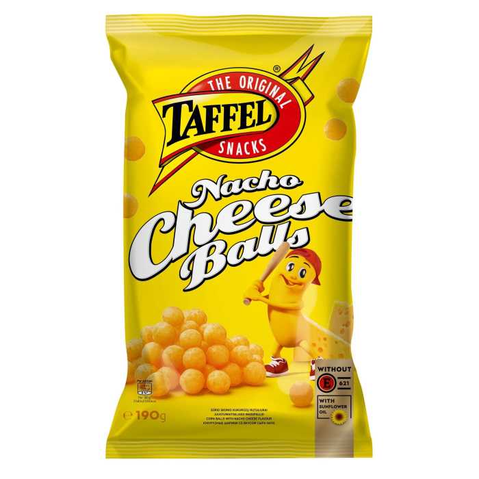 Taffel Nachi Cheese Ballskukurūzų trašk., 190 g, 15 pakuočių komplektas