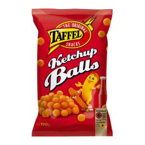 Taffel KetchupBalls kukurūzų traškučiai, 190 g, 15 pakuočių komplektas