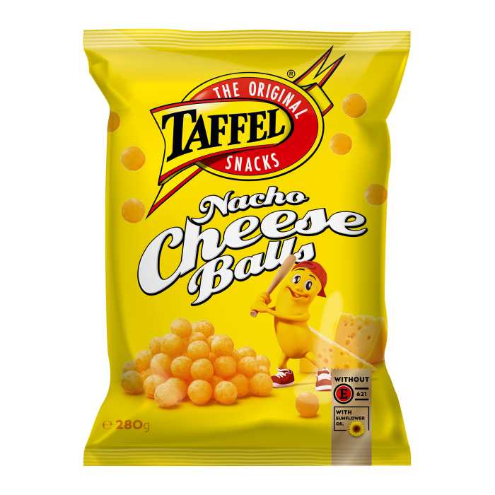 Taffel Nachi Cheese Balls kukurūzų trašk. 280 g, 12 pakuočių komplektas