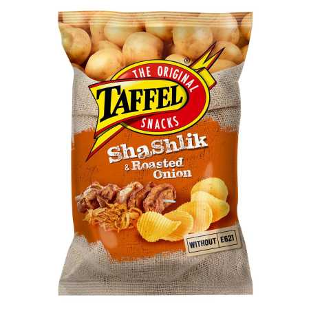 Taffel Shashlik & Roasted OnionS traškučiai, 130 g, 18 pakuočių komplektas