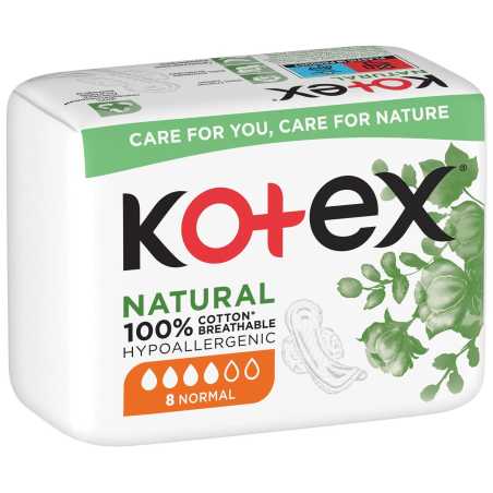 Kotex Natural Higieniniai paketai Normal 8vnt., 10 pakuočių komplektas