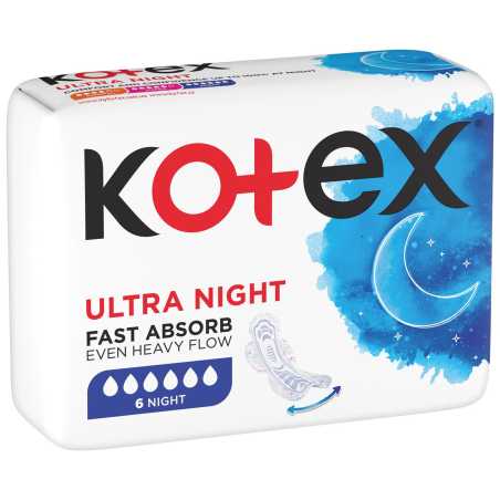 Kotex higieniniai Paketai Overnight 6vnt., 12 pakuočių komplektas