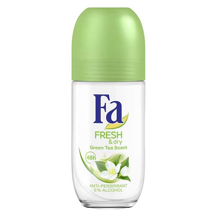 Fa Fresh&Dry Rutulinis dezodorantas Green Tea, 50ml stikl., 3 pakuočių komplektas