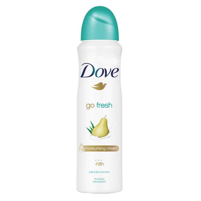 Dove Go Fresh moteriškas purškiamas dezodorantas Pear&Aloe, 150ml , 6 pakuočių komplektas