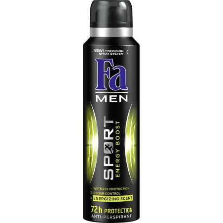 Fa Men Double Power aerozolinis dezodorantas Power Boost, 150ml , 6 pakuočių komplektas