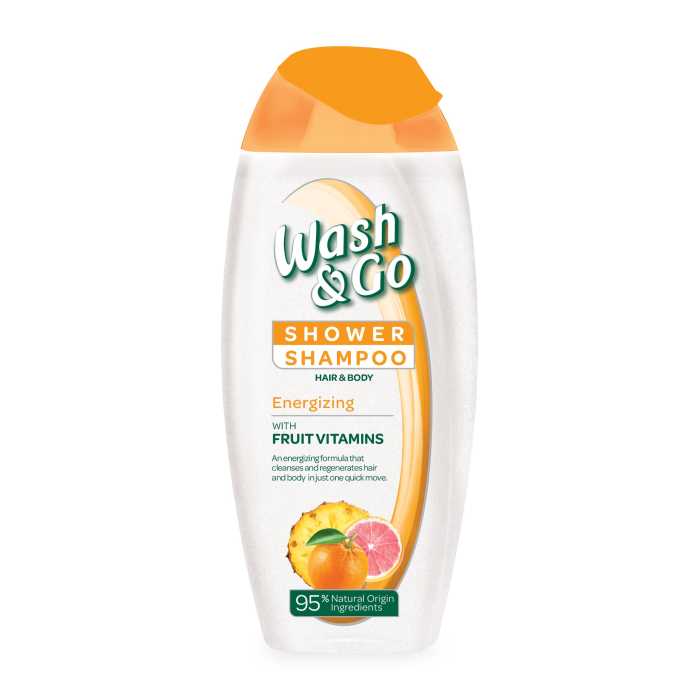 WASH&Go šampūnas dušo želė energizuojančiais su vaisiais, 250ml , 6 pakuočių komplektas