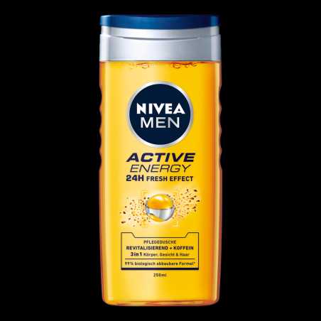 Nivea Men Active Energy dušo želė vyriškas 250ml , 6 pakuočių komplektas