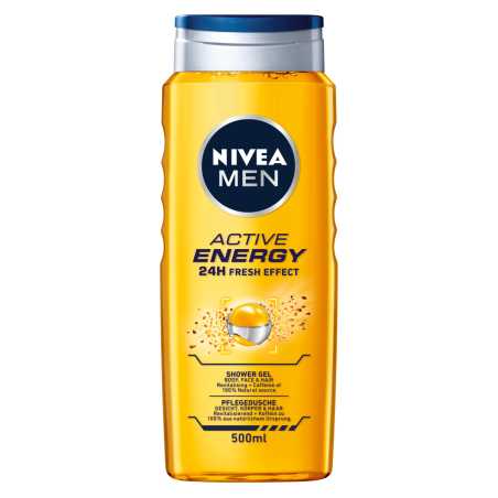 Nivea Men Active Energy dušo želė vyriškas 500ml , 6 pakuočių komplektas