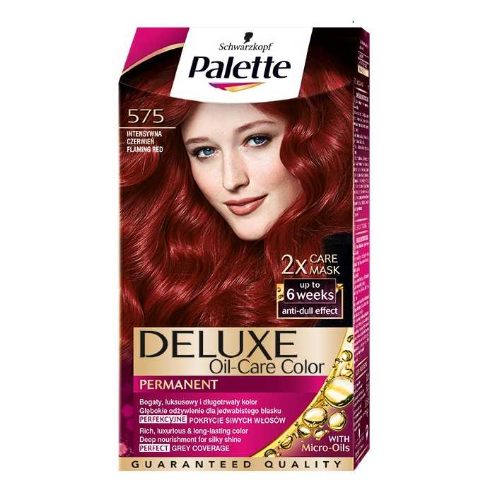 Palette Deluxe Dažomasis plaukų kremas Nr.575 Skaisti Raudona, 3 pakuočių komplektas