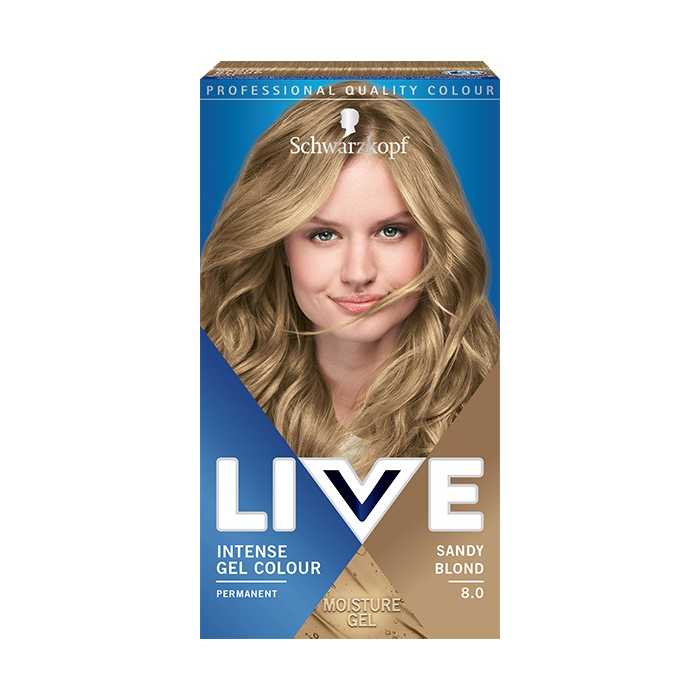 Live Intense Gel plaukų dažai 8.0 Šviesus smėlinis, 3 pakuočių komplektas