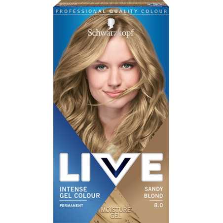 Live Intense Gel plaukų dažai 8.0 Šviesus smėlinis, 3 pakuočių komplektas