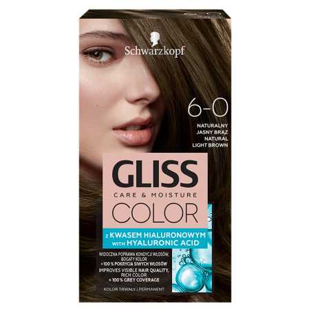 Gliss Color 6-0 plaukų dažai Natūralus rusvas, 3 pakuočių komplektas