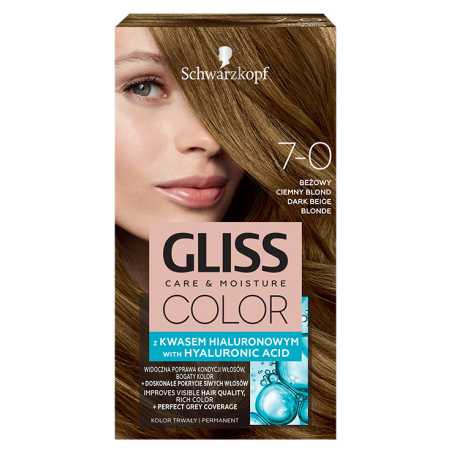 Gliss Color 7-0 plaukų dažai Smėlinis, 3 pakuočių komplektas