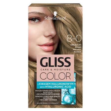 Gliss Color 8-0 plaukų dažai Natūraliai šviesus, 3 pakuočių komplektas