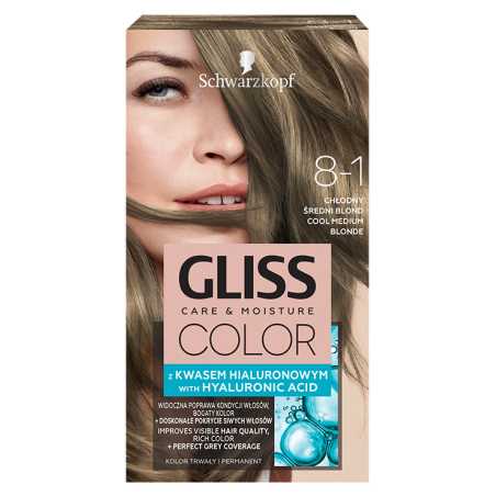 Gliss Color 8-1 plaukų dažai Šaltas šviesus, 3 pakuočių komplektas