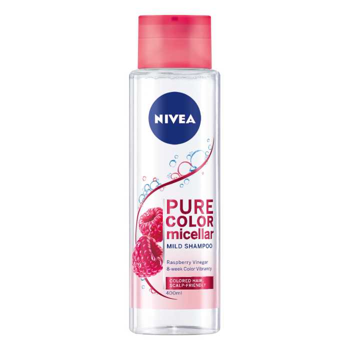 Nivea Pure Color  micelinis šampūnas su aviečių actu, 6 pakuočių komplektas