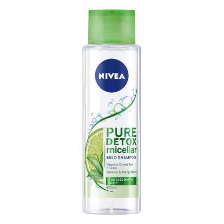 Nivea Pure Detox micelinis šampūnas su žaliejumi arbata ir laimu, 6 pakuočių komplektas