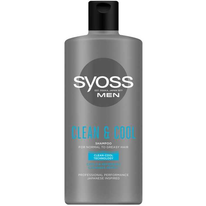 Syoss Men Clean & Cool šampūnas 440ml, 6 pakuočių komplektas
