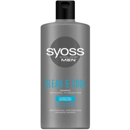 Syoss Men Clean & Cool šampūnas 440ml, 6 pakuočių komplektas