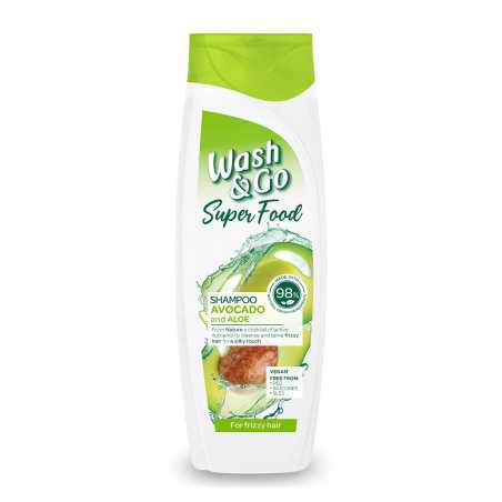 Wash&Go  šampūnas su avokadu ir alaviju, 400ml,  3 pakuočių komplektas