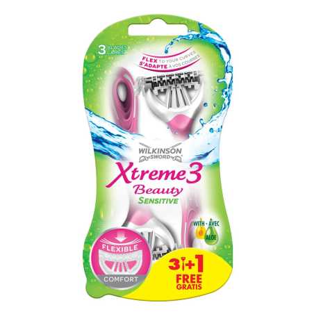 WS Xtreme3 Beauty Sensitive vienkartinis skustuvas  3+1vnt., 5 pakuočių komplektas