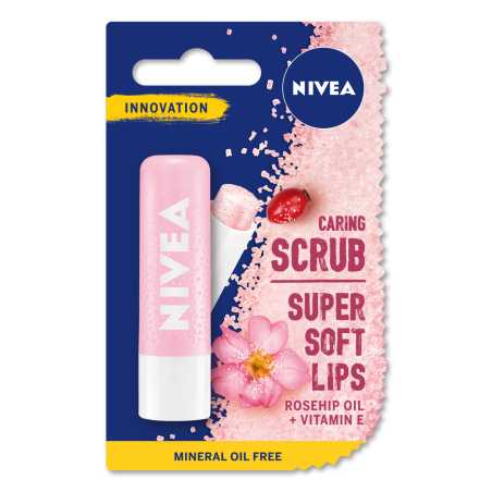 Nivea Lip Care  lūpų šveitiklis Balzamas su erškėtrožių aliejumi, 12 pakuočių komplektas