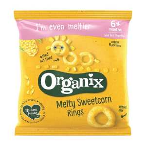 Organix  Eco  užkandis kukurūzų žiedai 6mėn, 20g, 8 pakuočių komplektas