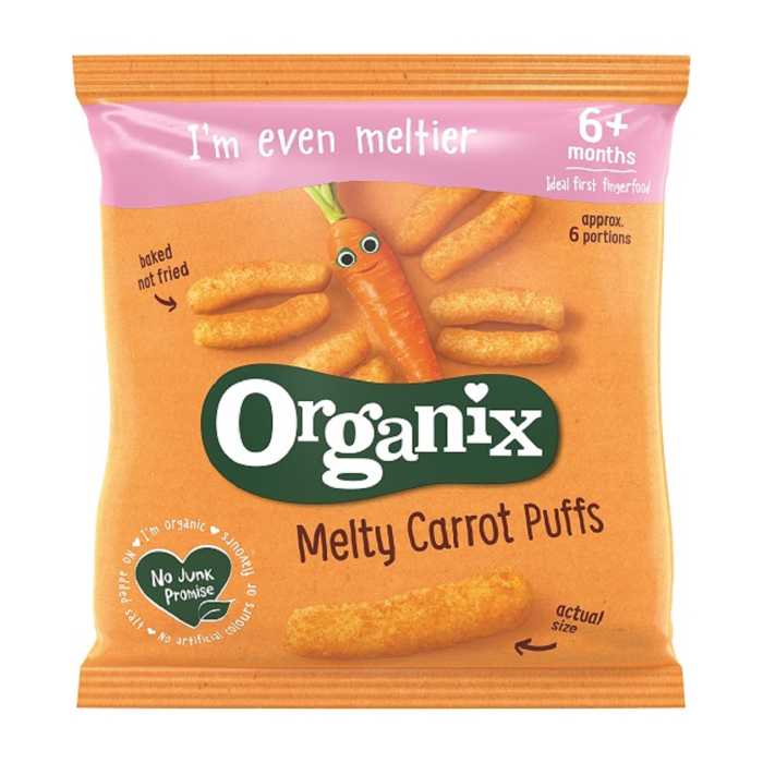 Organix  Eco  užkandis morkų lazdelės 6mėn, 20g, 8 pakuočių komplektas