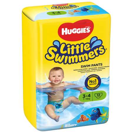 Huggies Little Swimmers sauskelnės S (7-15kg), 4 pakuočių komplektas