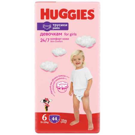 Huggies Pants sauskelnės 6 (15-25kg) mergaitėms 44 vnt, 2 pakuočių komplektas