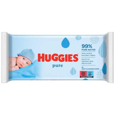 Huggies drėgnos servetėlės Pure Single 56vnt, 5 pakuočių komplektas