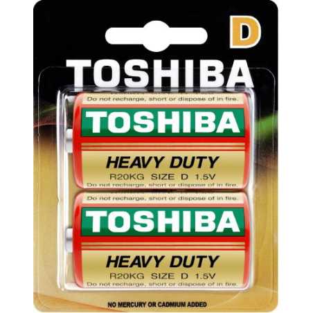 Toshiba galviniai elementai Heavy Duty D x2, 10 pakuočių komplektas