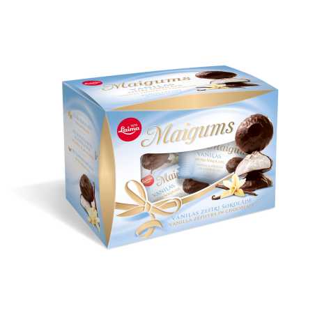 Laima Maigums vanilinė suflė  glaistyta šokoladu, 185g , 8 pakuočių komplektas