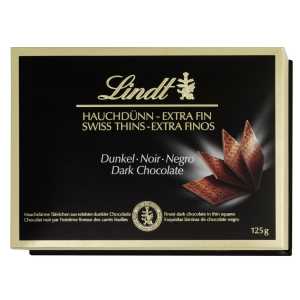 Lindt Thins juodasis šokoladas, 125g, 9 pakuočių komplektas
