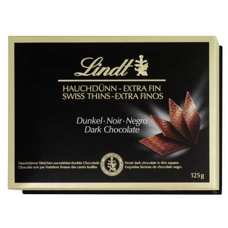 Lindt Thins juodasis šokoladas, 125g, 9 pakuočių komplektas