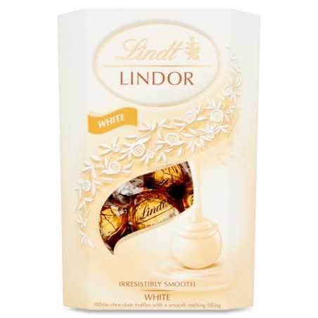 Lindt Lindor baltojo šokolado rutuliukai, 200g, 8 pakuočių komplektas