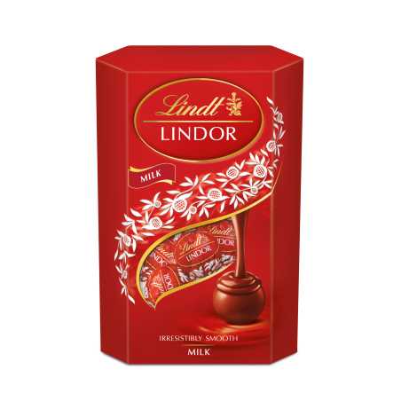 Lindt Lindor pieninio šokolado rutuliukai, 200g, 4 pakuočių komplektas
