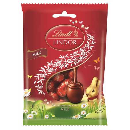 Lindt Lindor Mini pieninio šokolado kiaušiniai, 90g, 30 pakuočių komplektas