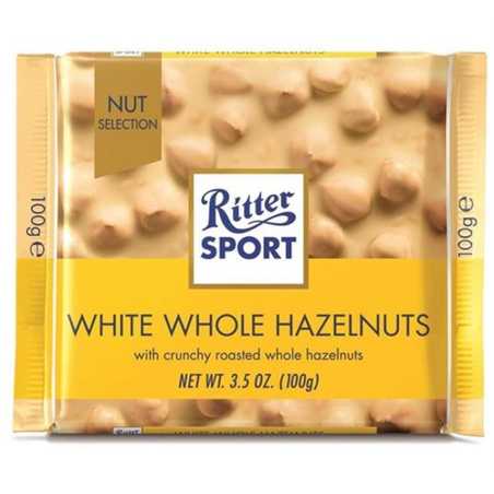Ritter  Sport Nut selection  Baltasis šokoladas su nesmulkintais lazdynų riešutais, 100g, 10 pakuočių komplektas