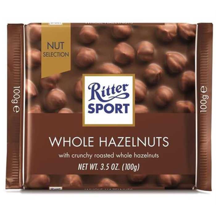 Ritter  Sport Nut selection   pieniškas šokoladas su nesmulkintais riešutais, 100g, 10 pakuočių komplektas