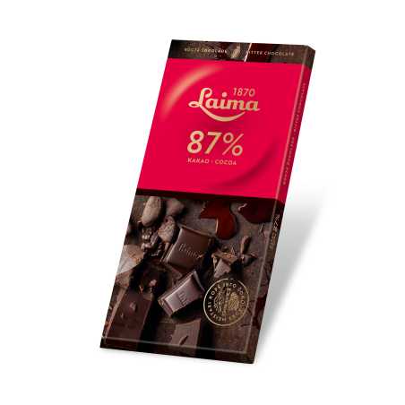 Laima kartusis šokoladas 87%, 100g, 13 pakuočių komplektas