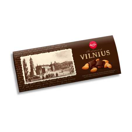 Laima Vilnius kartusis šokoladas su migdolais, 200g, 10 pakuočių komplektas