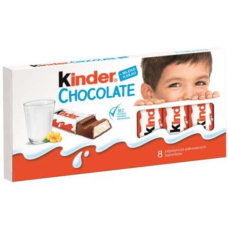 Kinder  šokoladas, 100g, 10 pakuočių komplektas