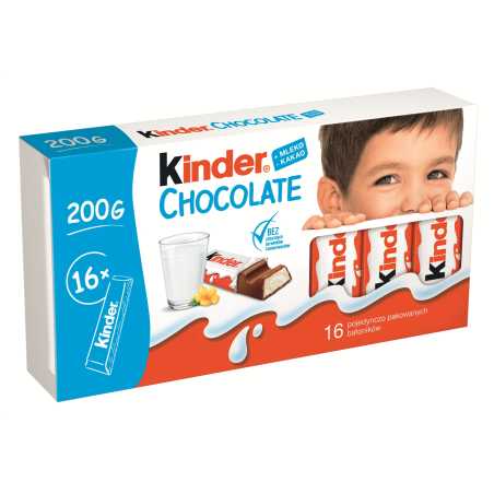 Kinder  šokoladas, 200g, 10 pakuočių komplektas