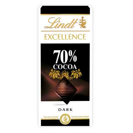 Lindt Excellence  juodasis šokoladas (70%), 100g, 10 pakuočių komplektas