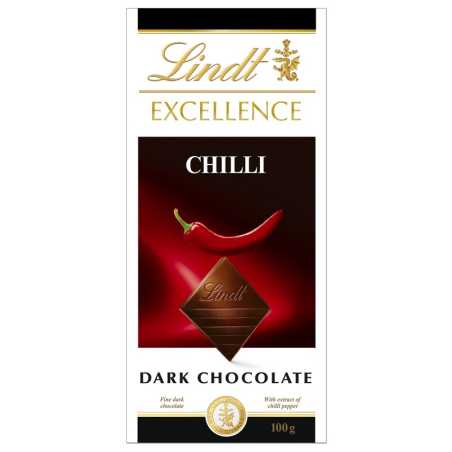 Lindt Excellence  juodasis šokoladas su aitriomis paprikomis, 100g, 10 pakuočių komplektas